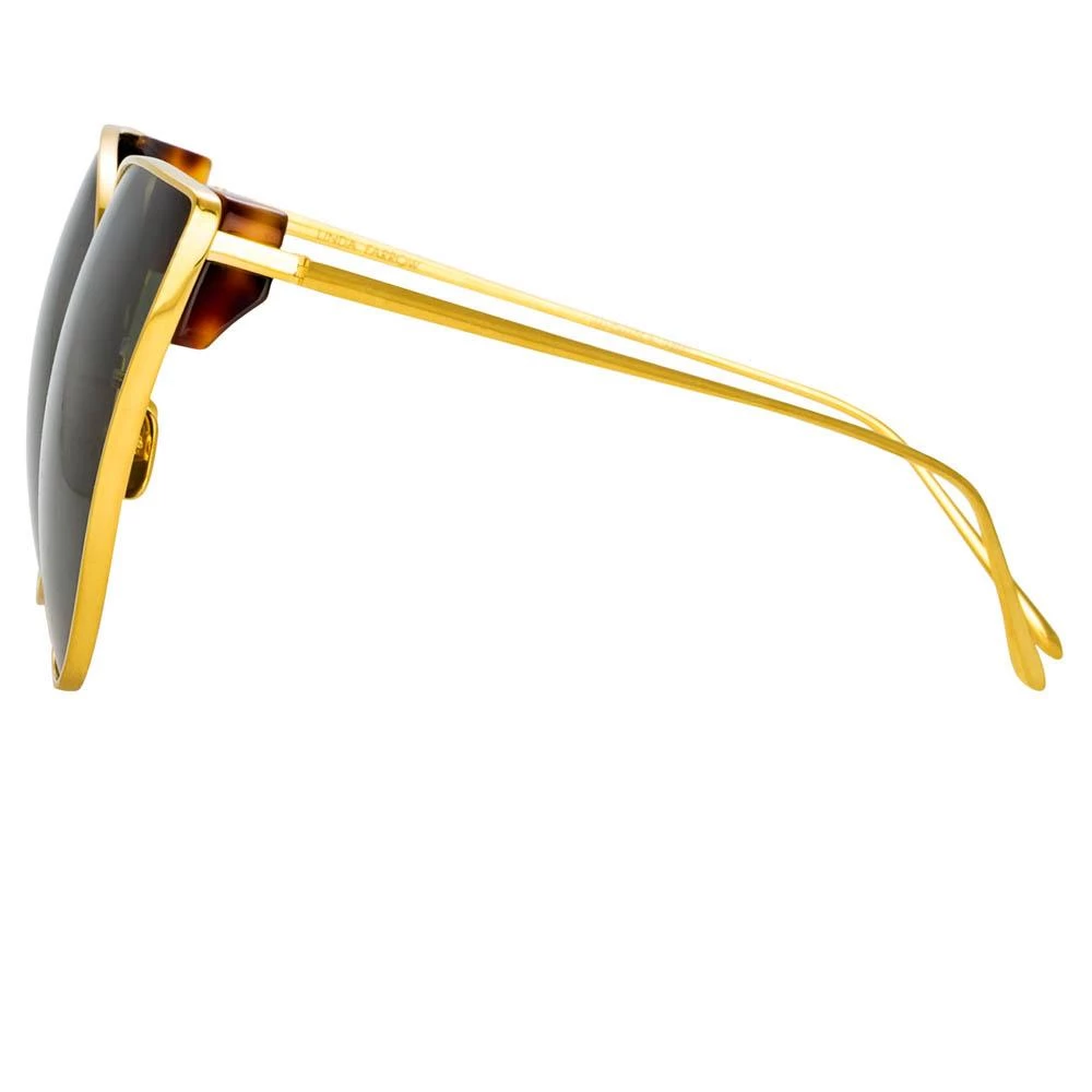 Linda Farrow Women's Flyer Cat Eye Sunglasses In Yellow Gold 3 Linda Farrow Women's Flyer Cat Eye Sunglasses In Yellow Gold