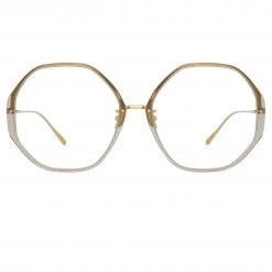 LINDA FARROW (U.K.) Alona Oversized Optical Frame In Truffle The LINDA FARROW Spring/Summer '22 Collection