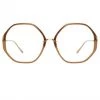 LINDA FARROW (U.K.) Alona Oversized Optical Frame In Tobacco