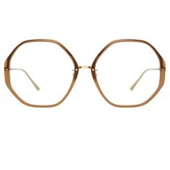 LINDA FARROW (U.K.) Alona Oversized Optical Frame In Tobacco