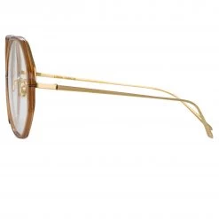 LINDA FARROW (U.K.) Alona Oversized Optical Frame In Tobacco 6 LINDA FARROW (U.K.) Alona Oversized Optical Frame In Tobacco