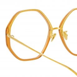 LINDA FARROW (U.K.) Alona Oversized Optical Frame In Tobacco 7 LINDA FARROW (U.K.) Alona Oversized Optical Frame In Tobacco