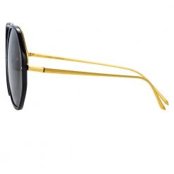 Linda Farrow The Alona | Oversized Sunglasses In Black Frame (C1) Women's 6 Linda Farrow The Alona | Oversized Sunglasses In Black Frame (C1) Women's