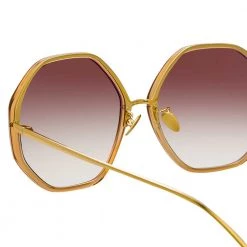 Linda Farrow Women's The Alona | Oversized Sunglasses In Brown Frame (C7)