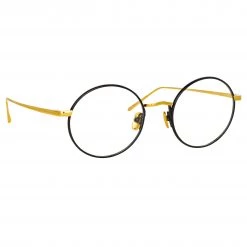 LINDA FARROW UK The Adams | Optical Frame In Black And Yellow Gold (C1) Women's