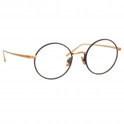 LINDA FARROW UK Women's The Adams | Oval Optical Frame In Brown And Rose Gold (C4)