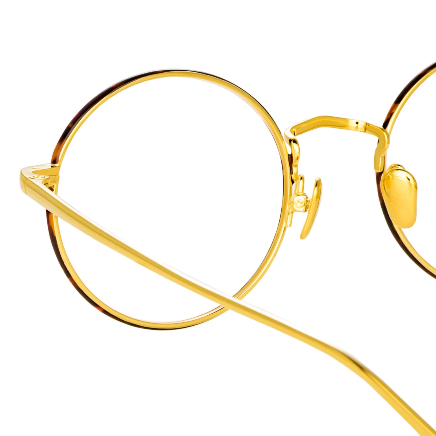 LINDA FARROW (U.K.) Adams Oval Optical Frame In Yellow Gold And Tortoiseshell Women's 4 LINDA FARROW (U.K.) Adams Oval Optical Frame In Yellow Gold And Tortoiseshell Women's