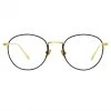 LINDA FARROW UK The Harrison | Oval Optical Frame In Black And Yellow Gold Women's