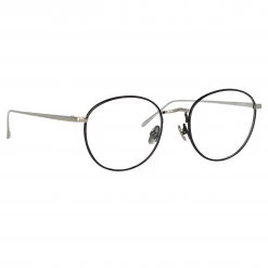 LINDA FARROW UK The Harrison | Men's Oval Optical Frame In Black And White Gold (C4) The CORE Optical Collection 7 LINDA FARROW UK The Harrison | Men's Oval Optical Frame In Black And White Gold (C4) The CORE Optical Collection