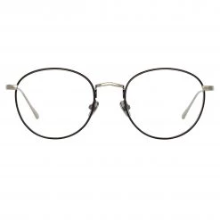 LINDA FARROW UK The Harrison | Oval Optical Frame In Black And White Gold (C2)