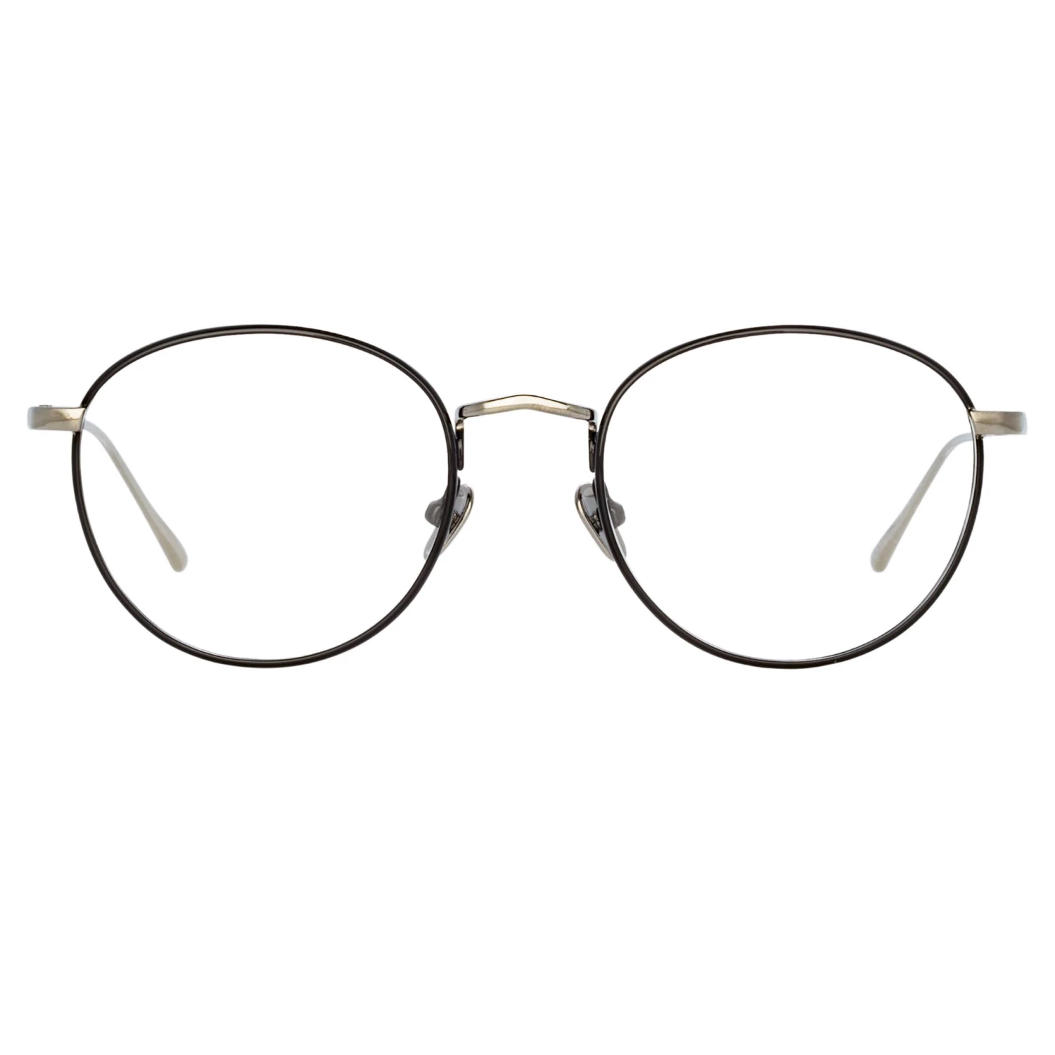 LINDA FARROW UK The Harrison | Men's Oval Optical Frame In Black And White Gold (C4) The CORE Optical Collection 1 LINDA FARROW UK The Harrison | Men's Oval Optical Frame In Black And White Gold (C4) The CORE Optical Collection