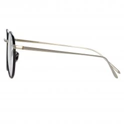 LINDA FARROW UK The Harrison | Oval Optical Frame In Black And White Gold (C2)
