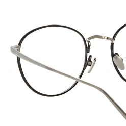 LINDA FARROW UK The Harrison | Oval Optical Frame In Black And White Gold (C2)