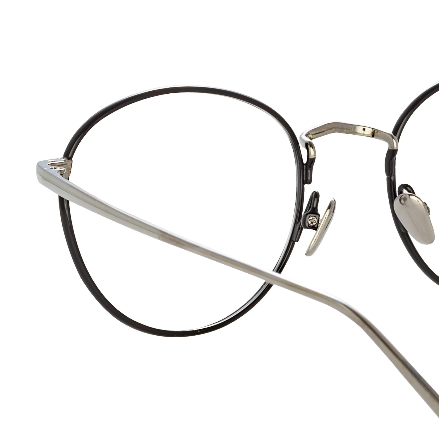 LINDA FARROW UK The Harrison | Men's Oval Optical Frame In Black And White Gold (C4) The CORE Optical Collection 5 LINDA FARROW UK The Harrison | Men's Oval Optical Frame In Black And White Gold (C4) The CORE Optical Collection