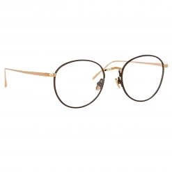 LINDA FARROW UK The Harrison | Oval Optical Frame In Rose Gold And Brown (C4)