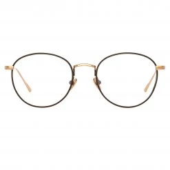LINDA FARROW UK The Harrison | Oval Optical Frame In Rose Gold And Brown (C4)