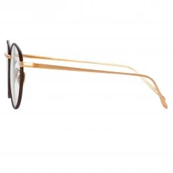LINDA FARROW UK The Harrison | Oval Optical Frame In Rose Gold And Brown (C4)