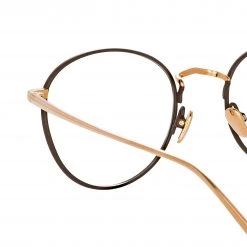 LINDA FARROW UK The Harrison | Oval Optical Frame In Rose Gold And Brown (C4)