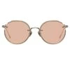 Linda Farrow Nicks Oval Sunglasses In White Gold