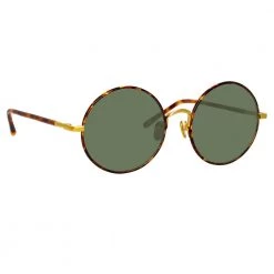 Linda Farrow Welch Round Sunglasses In Tortoiseshell Women's
