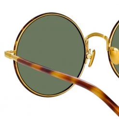 Linda Farrow Welch Round Sunglasses In Tortoiseshell Women's