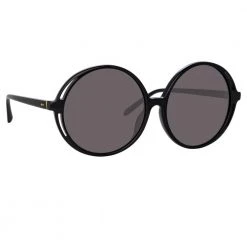 Linda Farrow Bianca Round Sunglasses In Black Women's 7 Linda Farrow Bianca Round Sunglasses In Black Women's