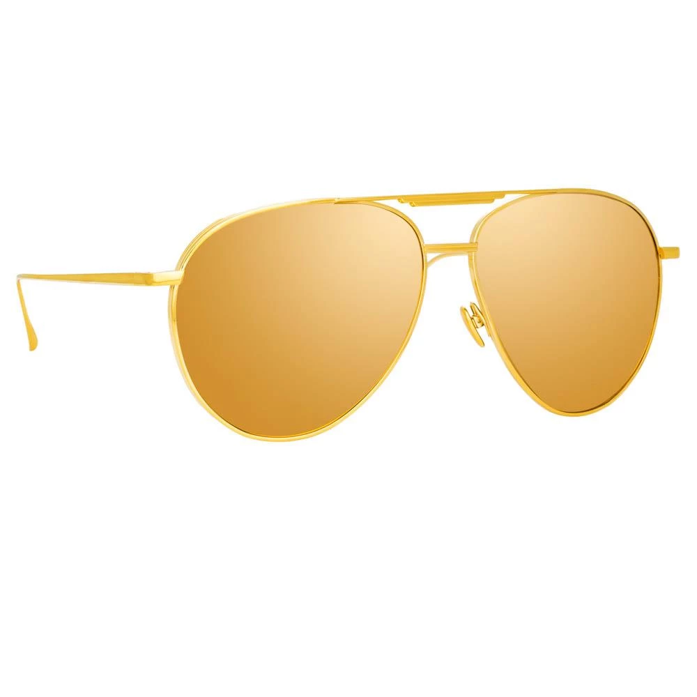 Linda Farrow Carter Aviator Sunglasses In Yellow Gold Women's 2 Linda Farrow Carter Aviator Sunglasses In Yellow Gold Women's