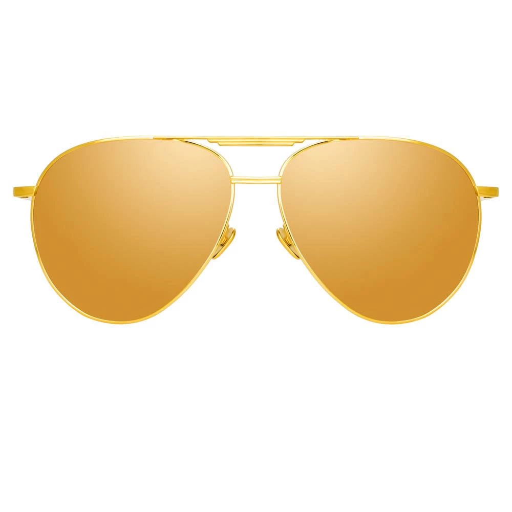 Linda Farrow Carter Aviator Sunglasses In Yellow Gold Women's 1 Linda Farrow Carter Aviator Sunglasses In Yellow Gold Women's