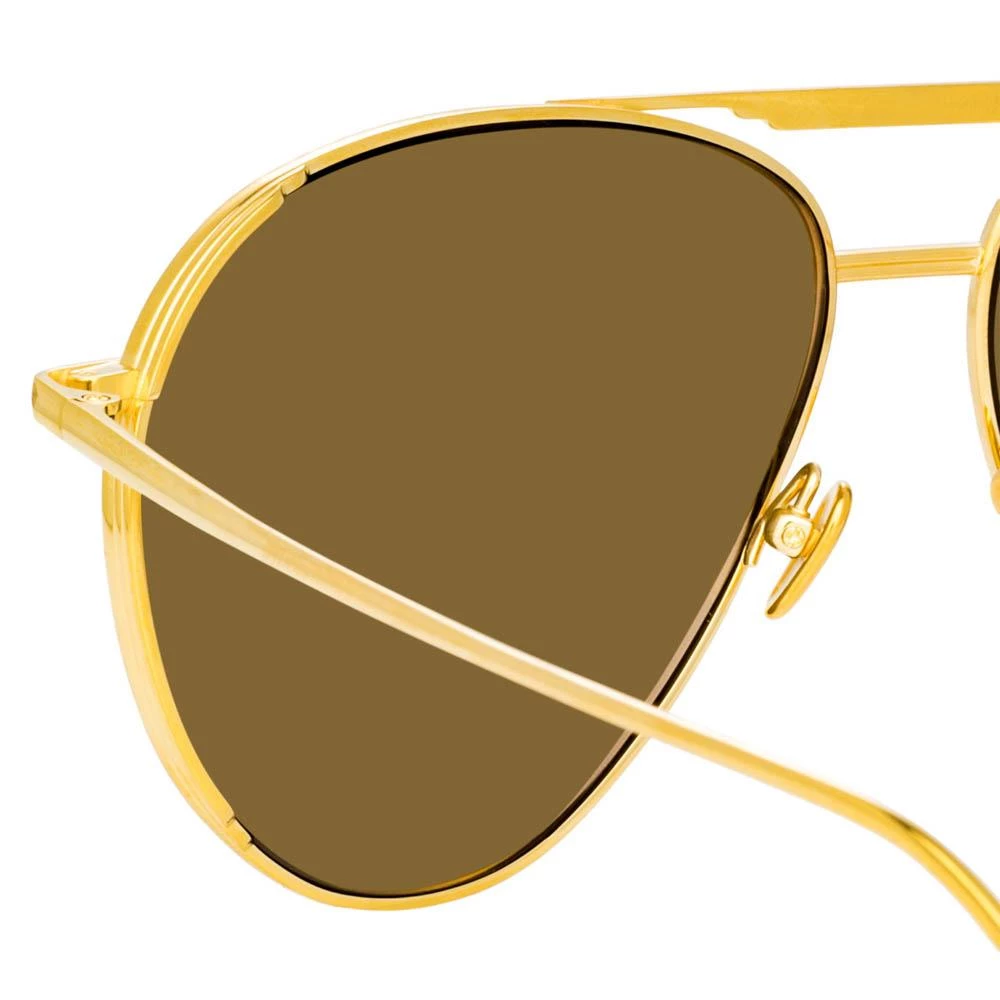 Linda Farrow Carter Aviator Sunglasses In Yellow Gold Women's 4 Linda Farrow Carter Aviator Sunglasses In Yellow Gold Women's