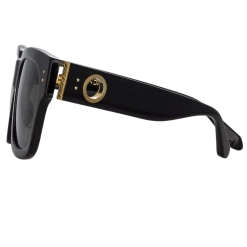 Linda Farrow The Amber | D-Frame Sunglasses In Black (C1) Women's 8 Linda Farrow The Amber | D-Frame Sunglasses In Black (C1) Women's