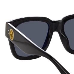 Linda Farrow The Amber | D-Frame Sunglasses In Black (C1) Women's 9 Linda Farrow The Amber | D-Frame Sunglasses In Black (C1) Women's