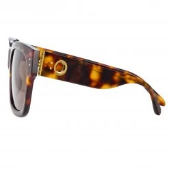 Linda Farrow Women's The Amber | D-Frame Sunglasses In Tortoiseshell (C2)