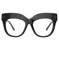 LINDA FARROW (U.K.) The Dunaway | Oversized Optical Frame In Black (C14) The CORE Optical Collection