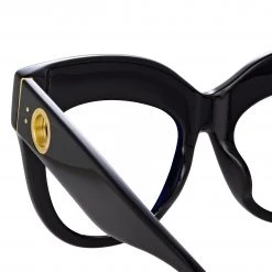 LINDA FARROW (U.K.) The Dunaway | Oversized Optical Frame In Black (C14) The CORE Optical Collection