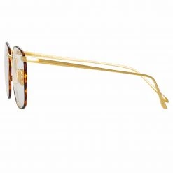 LINDA FARROW (U.K.) The Simon | Square Optical Frame In Yellow Gold And Tortoiseshell (C17) The CORE Optical Collection 8 LINDA FARROW (U.K.) The Simon | Square Optical Frame In Yellow Gold And Tortoiseshell (C17) The CORE Optical Collection