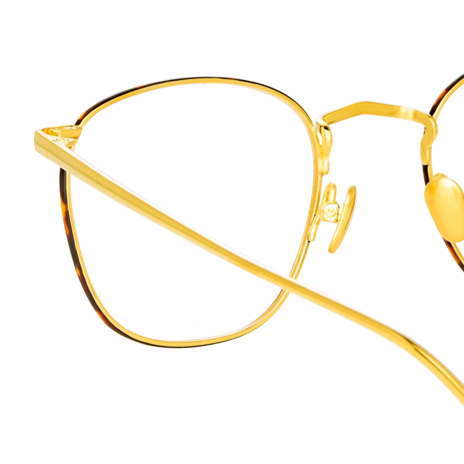LINDA FARROW (U.K.) The Simon | Square Optical Frame In Yellow Gold And Tortoiseshell (C17) The CORE Optical Collection 3 LINDA FARROW (U.K.) The Simon | Square Optical Frame In Yellow Gold And Tortoiseshell (C17) The CORE Optical Collection