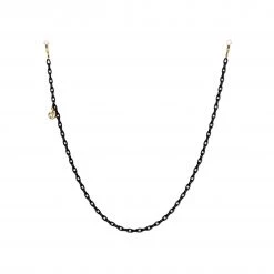 LINDA FARROW (U.K.) Black Small Oval Acetate Chain The LINDA FARROW Spring/Summer '22 Collection