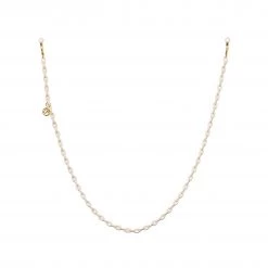 LINDA FARROW (U.K.) Cream Small Oval Acetate Chain