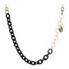LINDA FARROW (U.K.) Accessories Black And Cream Oval Link Acetate Chain