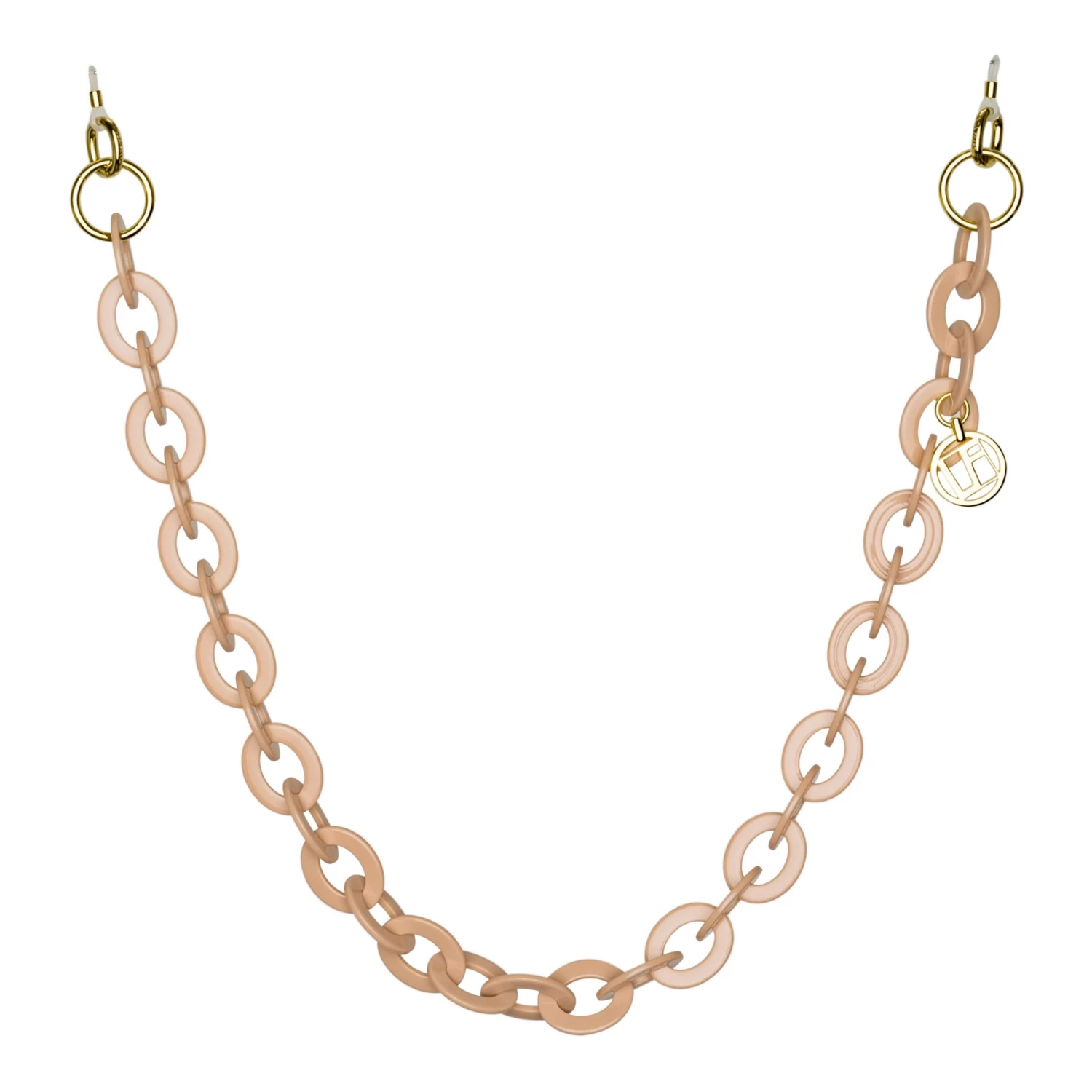 LINDA FARROW (U.K.) Pink Oval Link Acetate Chain Accessories 1 LINDA FARROW (U.K.) Pink Oval Link Acetate Chain Accessories