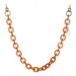 LINDA FARROW (U.K.) Orange Oval Link Acetate Chain Accessories