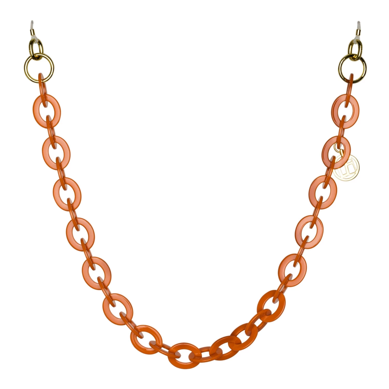 LINDA FARROW (U.K.) Orange Oval Link Acetate Chain Accessories 1 LINDA FARROW (U.K.) Orange Oval Link Acetate Chain Accessories
