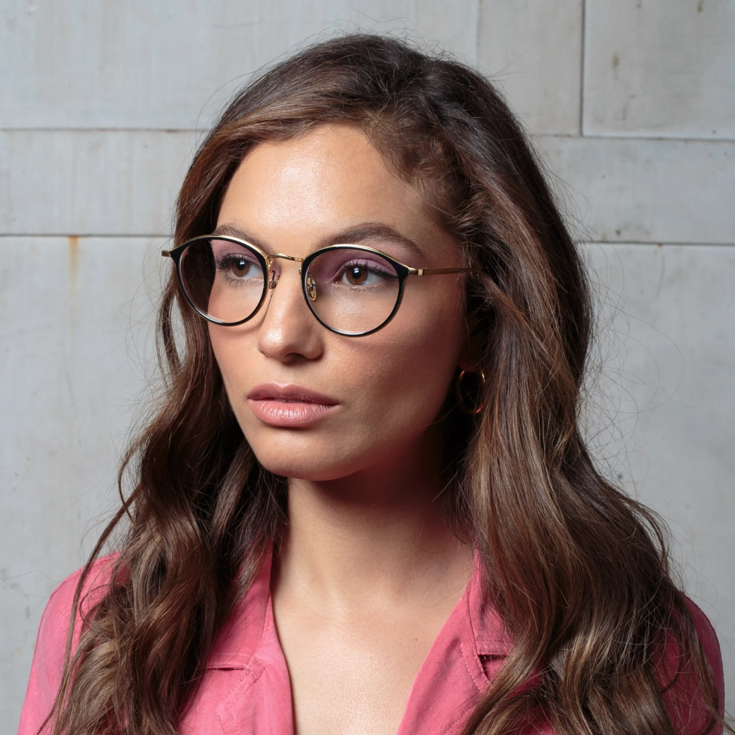 LINDA FARROW (U.K.) Luis Oval Optical Frame In Yellow Gold And Black Women's 2 LINDA FARROW (U.K.) Luis Oval Optical Frame In Yellow Gold And Black Women's