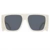 LINDA FARROW UK Magda Butrym Flat Top Sunglasses In Ivory And Grey
