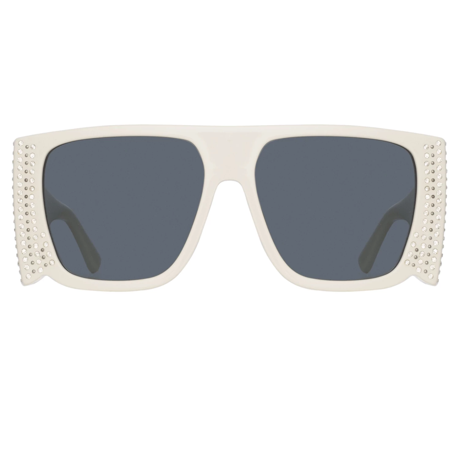 LINDA FARROW UK Magda Butrym Flat Top Sunglasses In Ivory And Grey 1 LINDA FARROW UK Magda Butrym Flat Top Sunglasses In Ivory And Grey