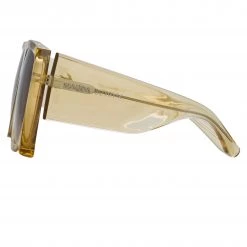 LINDA FARROW (U.K.) Women's Magda Butrym Flat Top Sunglasses In Yellow