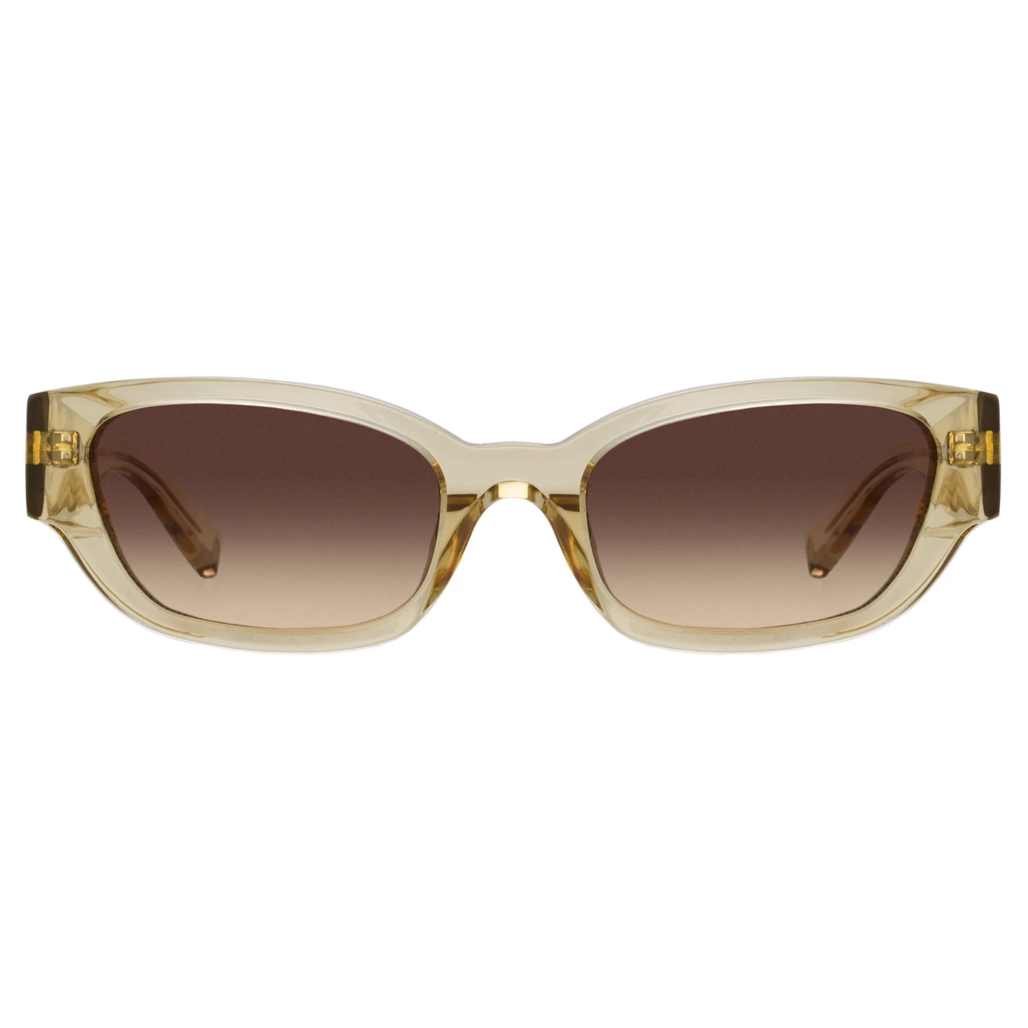 LINDA FARROW (U.K.) Magda Butrym Cat Eye Sunglasses In Yellow 1 LINDA FARROW (U.K.) Magda Butrym Cat Eye Sunglasses In Yellow