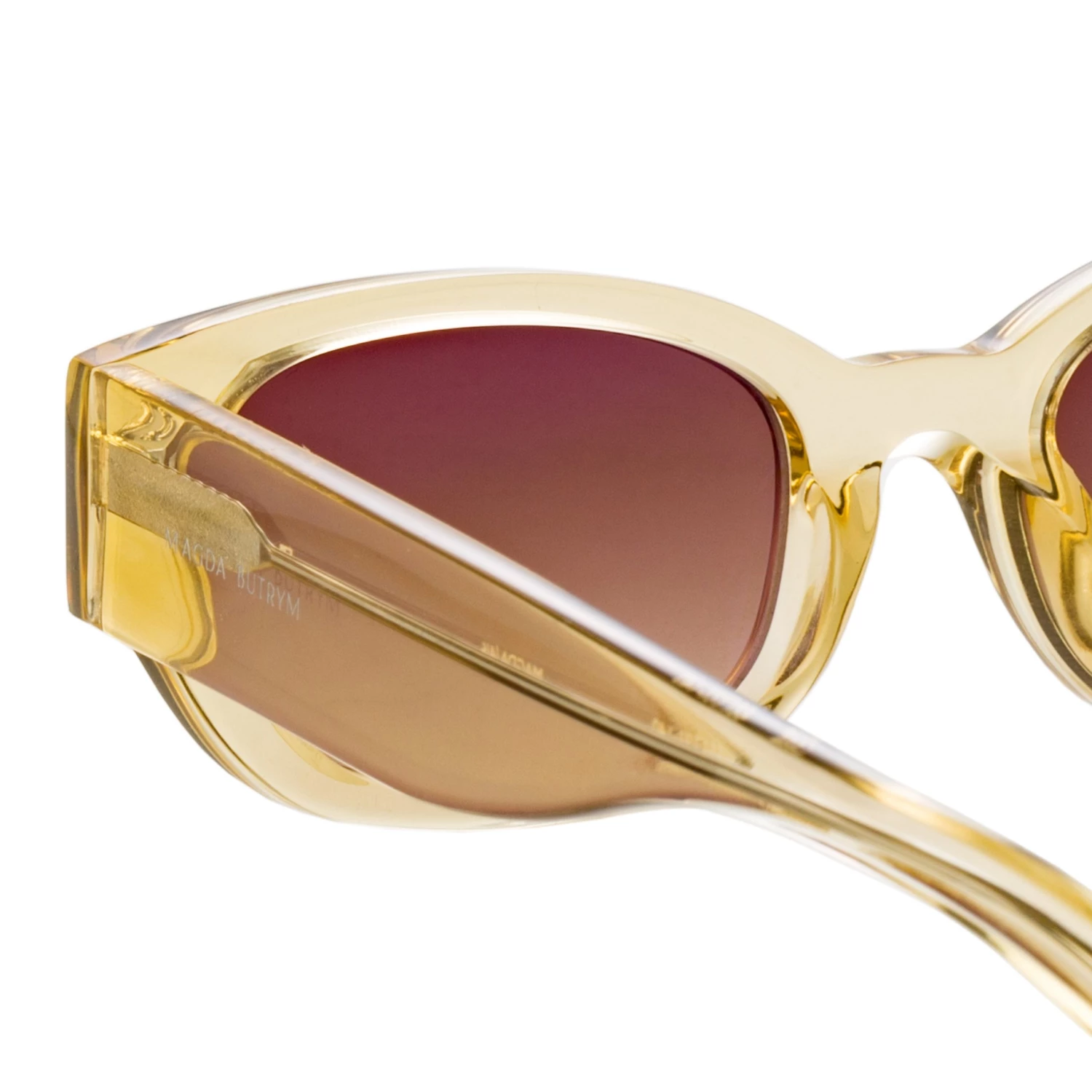 LINDA FARROW (U.K.) Magda Butrym Cat Eye Sunglasses In Yellow 4 LINDA FARROW (U.K.) Magda Butrym Cat Eye Sunglasses In Yellow