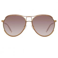 Women's Matthew Williamson Holly Aviator Sunglasses In Rose Gold Tone