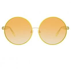 Matthew Williamson Posy Round Sunglasses In Yellow